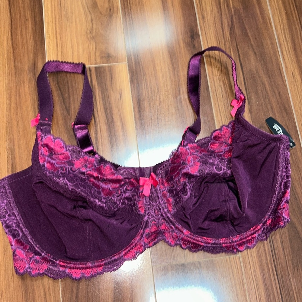 42DD Adore me full coverage unlined purple bra lace